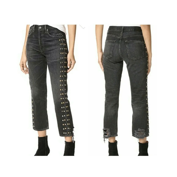 Citizens of Humanity Gia Jeans Studded Dark Tempest Black Denim‎ Size 29 - Picture 1 of 12